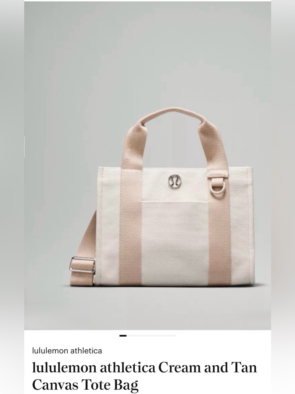 lululemon athletica Cream Tote with Tan Straps
